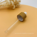 Empty 30ml Frosted Clear Glass Bamboo Dropper Bottle With Bamboo Cap